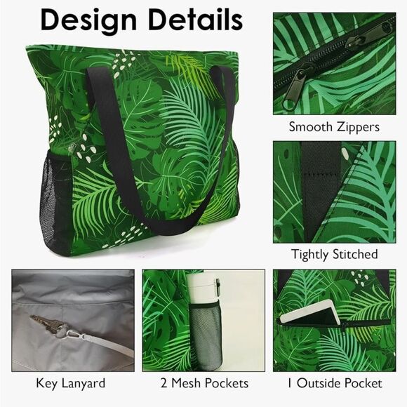 Multipurpose green tropical sandproof overnight/travel duffle bag - Picture 5 of 10